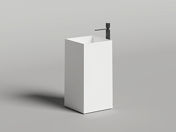 Раковина из искусственного камня Salini ARMONIA 130521TM 45х45 напольная цвет белый 1 отверстие под смеситель